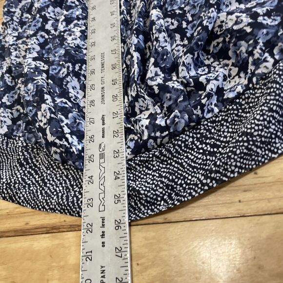 APT 9. Whimsy Tie Top Women L Floral Blue Flutter Sleeve Peasant Blouse Y2k Chic - Picture 8 of 16